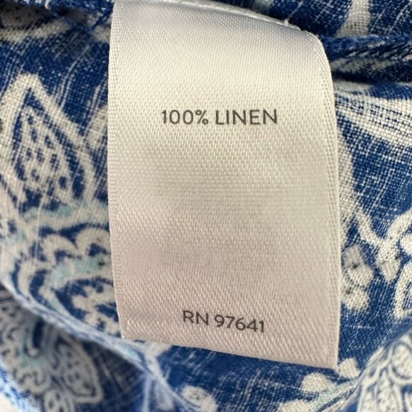 J Jill Love Linen Dress Blue Floral Shift Sleeveless Small - Picture 7 of 9